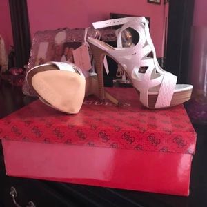 WHITE GUESS HEELS